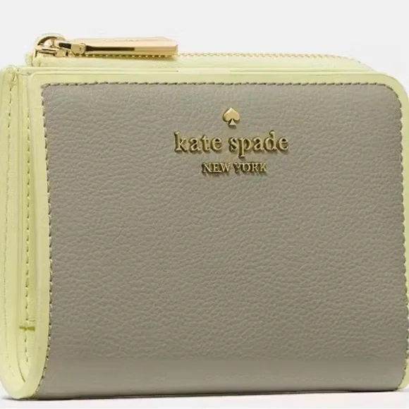 Kate Spade Gray and Yellow L-Zip Wallet - Picture 2 of 8